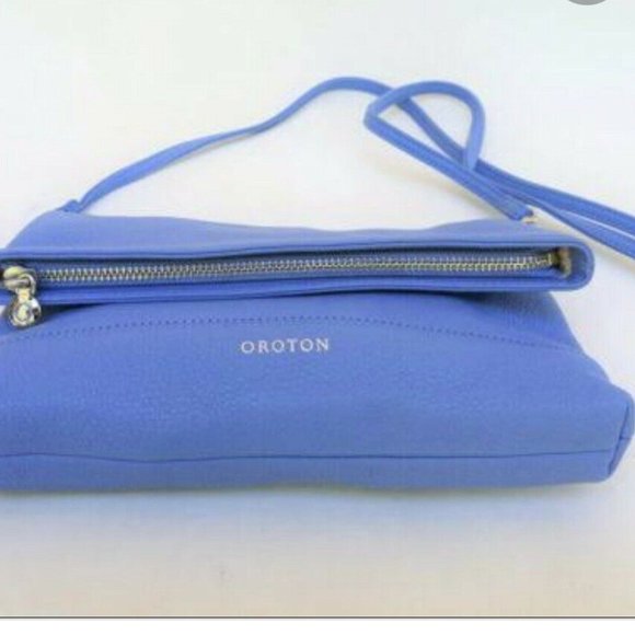 OROTON Bueno Blue Leather Oroton Crossbody Bag NWOT RRP$295 - Picture 5 of 15